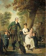 Adriaan de Lelie Jonkheer Gijsbert Carel Rutger Reinier van Brienen van Ramerus (1771-1821) with his wife and their four eldest children. France oil painting artist